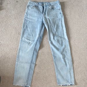 HARDLY WORN: high rise mom jean.